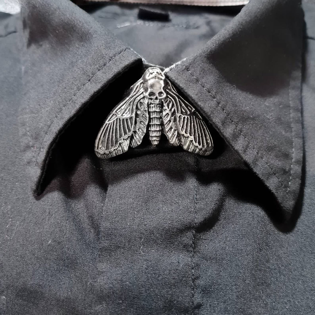 1 Pair Death's Head Moth Snap-On Shirt Button Covers - image 5