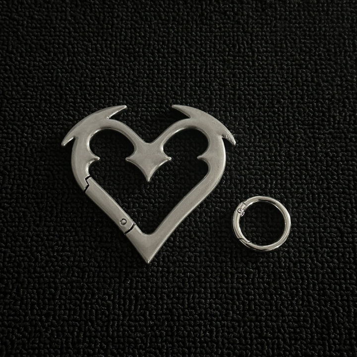 Angel Heart Heavy Duty Metal DIY Spring Ring Keychain - image 2
