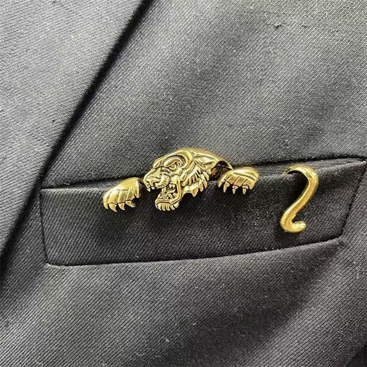 Ferocious Peeking Tiger Suit Pocket Square Holder - image 8