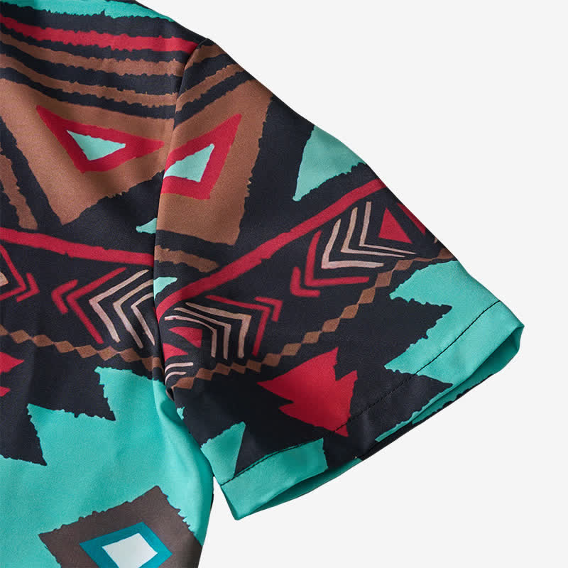 Men's Retro Southwest Aztec Geometric Print Western Shirt - image 8