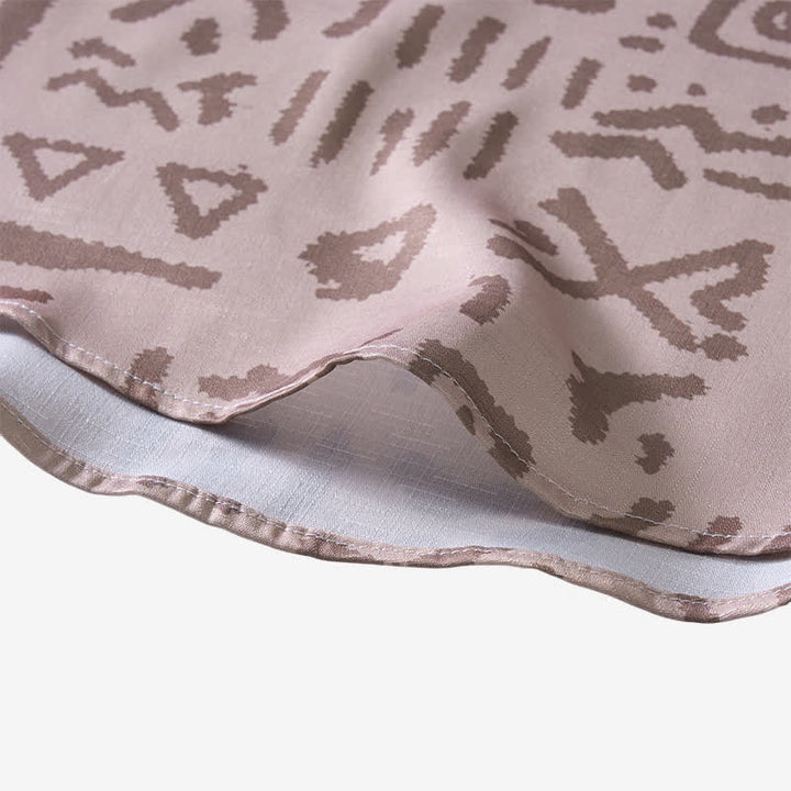 Men's Taupe Beige Tribal Symbol Print Ethnic Shirt - image 7