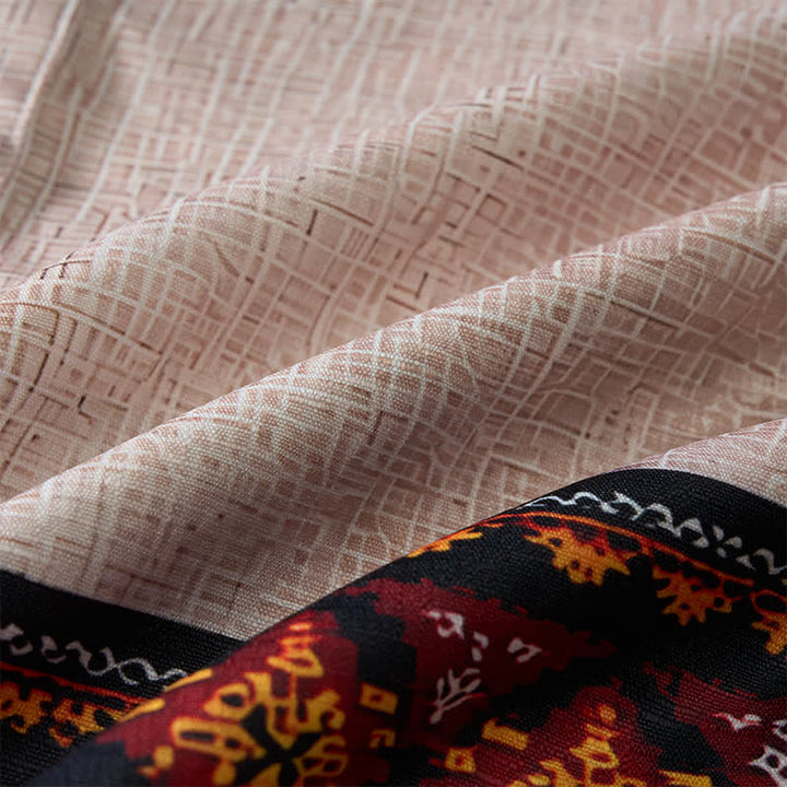 Men's Asymmetric Tribal Print Linen-Blend Ethnic Shirt - image 6