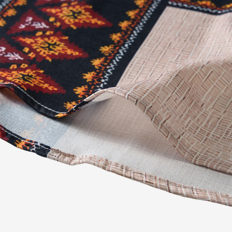 Men's Asymmetric Tribal Print Linen-Blend Ethnic Shirt - image 7