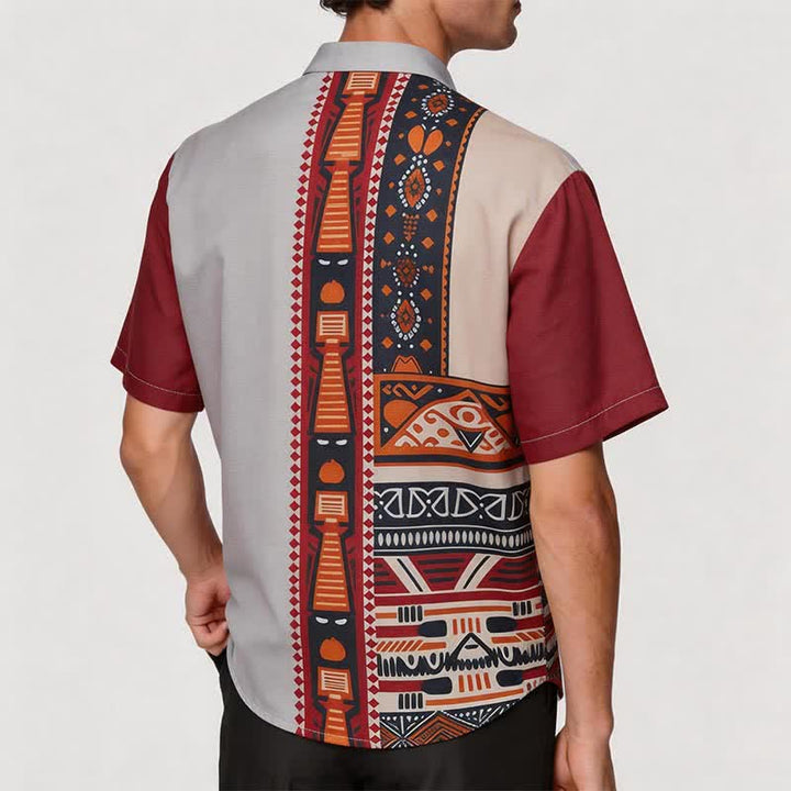 Men's Southwest Inspired Patchwork Summer Ethnic Shirt - image 2