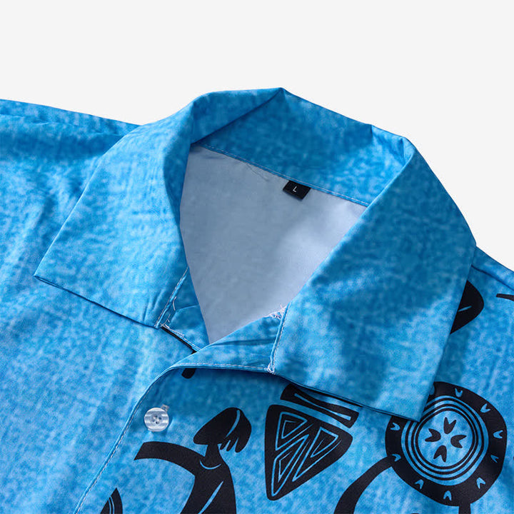 Men's Southwest Cave Art Inspired Print Ethnic Shirt - image 4