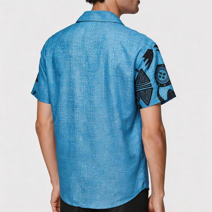 Men's Southwest Cave Art Inspired Print Ethnic Shirt - image 2