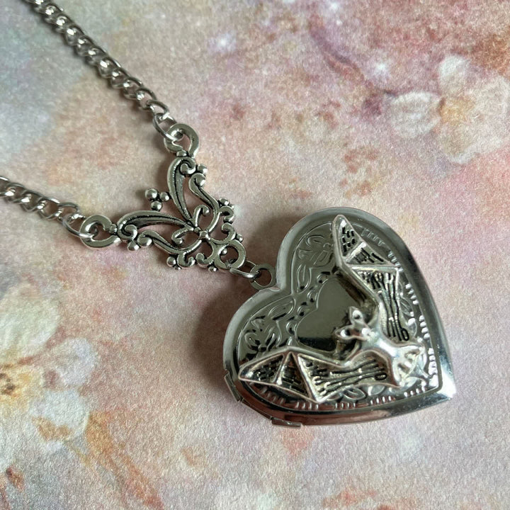 Love & Memories Whimsical Bat Heart Locket Necklace - Style #1 - image 0