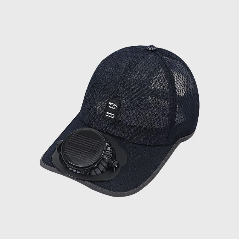 Solar-Powered USB Fan Cooling Breathable Mesh Baseball Cap - Navy - Adjustable (22"-23 5/8") - image 11