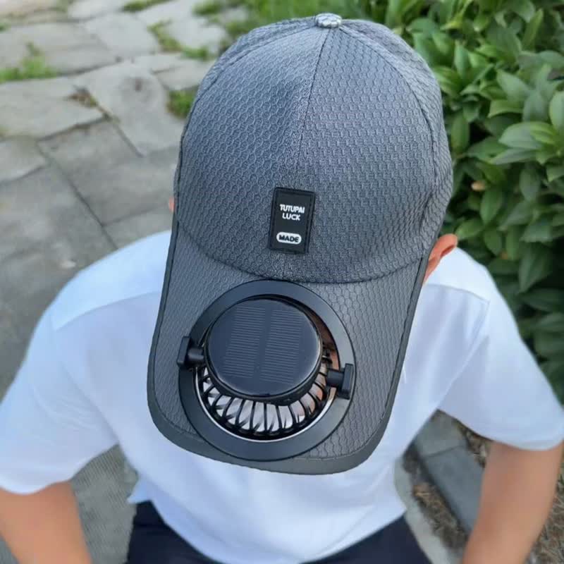 Solar-Powered USB Fan Cooling Breathable Mesh Baseball Cap - image 0