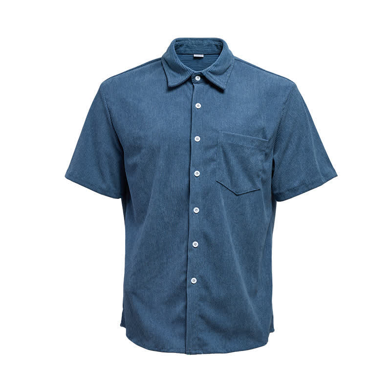 Men's 90s-Inspired Relaxed Short-Sleeve Corduroy Shirt - image 11