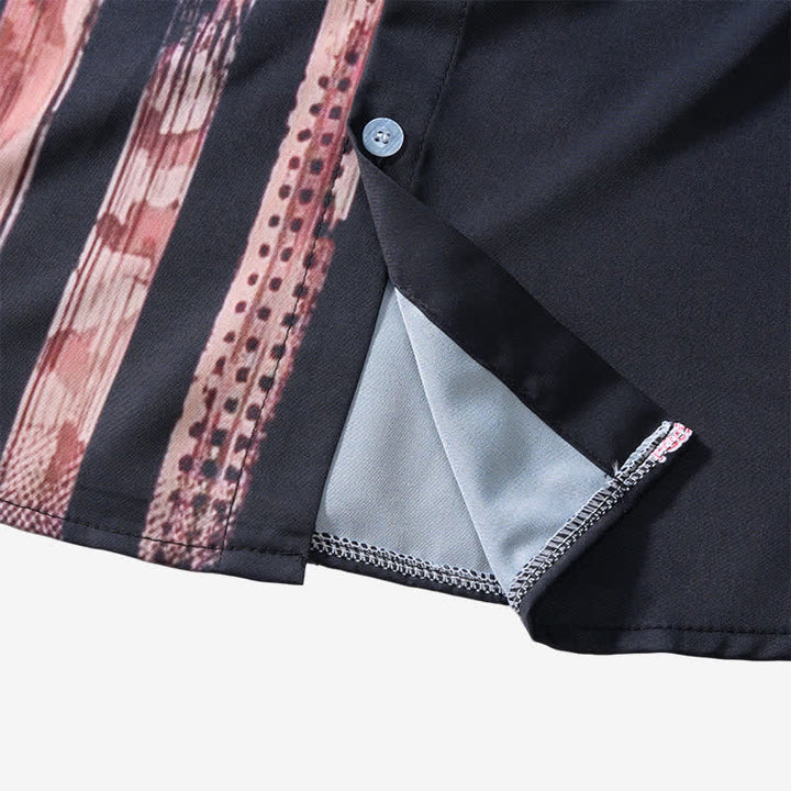 Retro Black & Tan Distressed USA Flag Short Sleeve Shirt - image 9