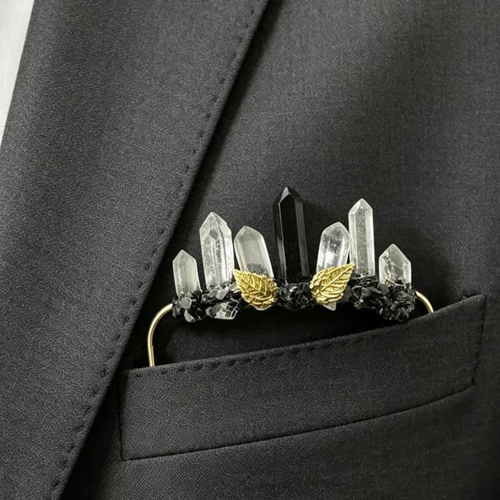 Enchanted Forest Natural Crystal Suit Pocket Brooch - Style #13 - image 13