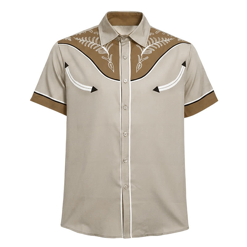 Men's Western Style Printed Short Sleeve Button Shirt - image 15