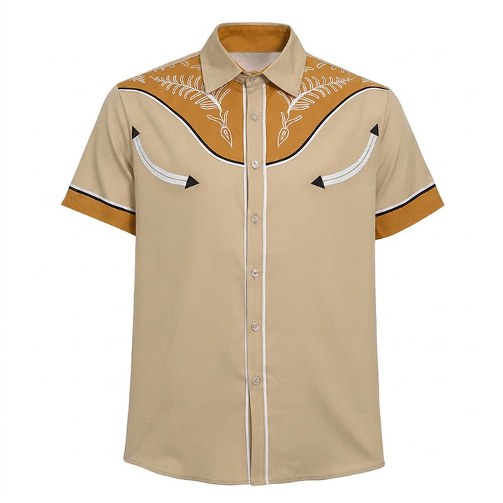 Men's Western Style Printed Short Sleeve Button Shirt - image 14