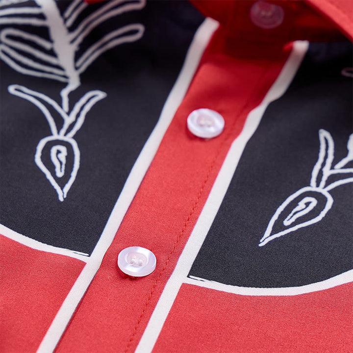Men's Western Style Printed Short Sleeve Button Shirt - image 8