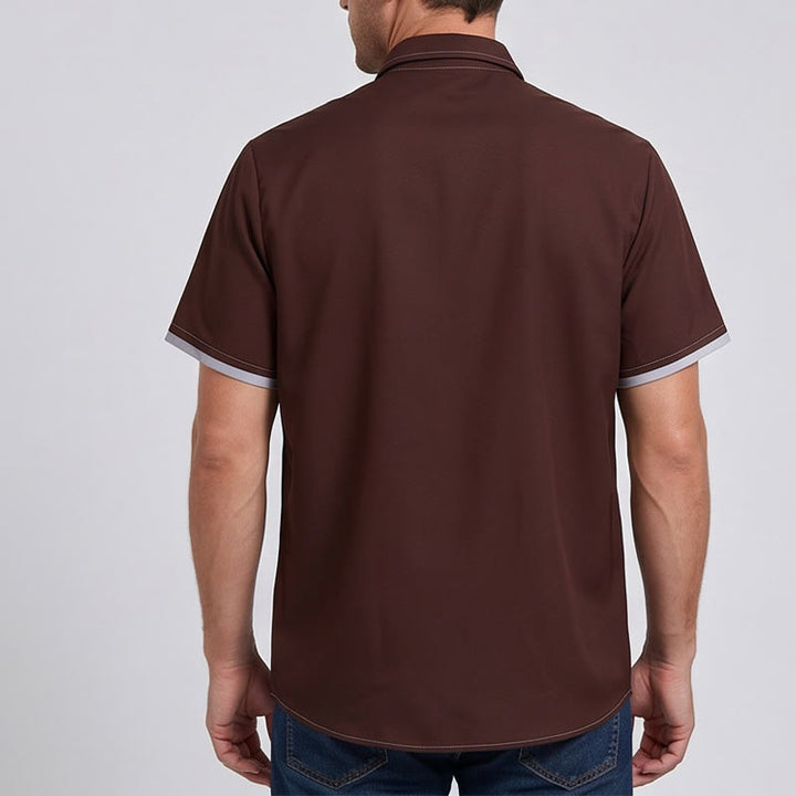 Men's Retro Western Cowboy Boot Print Short Sleeve Shirt - image 3