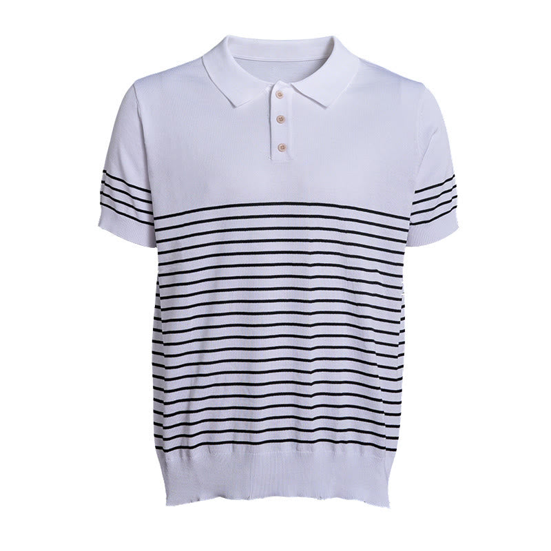 Men's Knit Striped Short Sleeve Regular Fit Polo Shirt - image 11