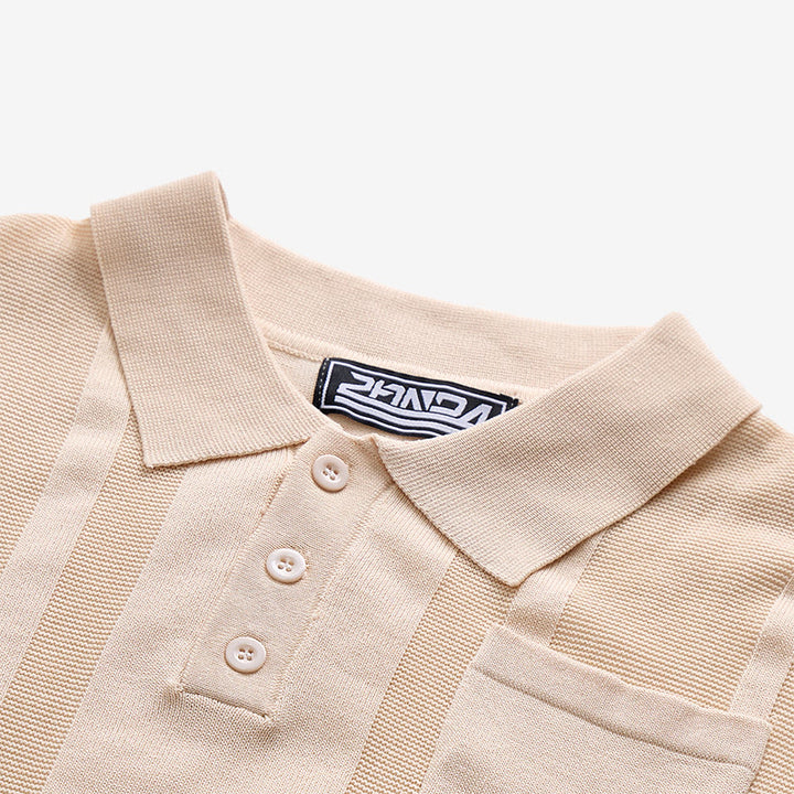 Men's Vertical Striped Knit Casual Daily Mens Polo Shirt - image 6