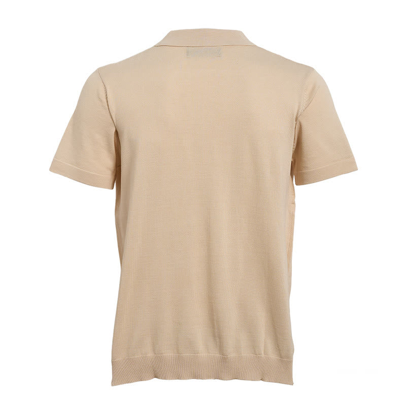 Men's Vertical Striped Knit Casual Daily Mens Polo Shirt - image 12