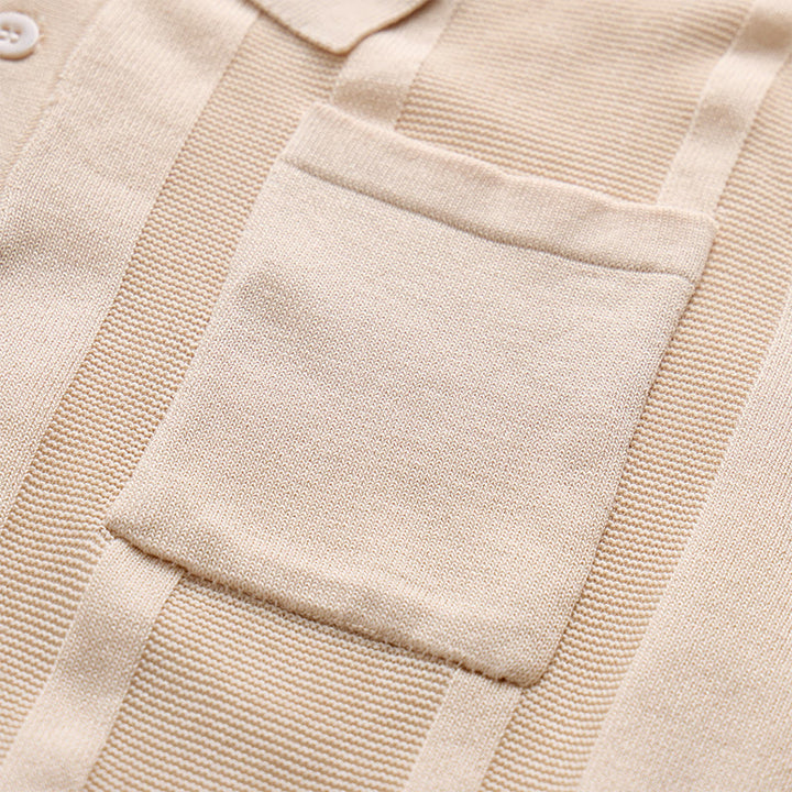 Men's Vertical Striped Knit Casual Daily Mens Polo Shirt - image 8