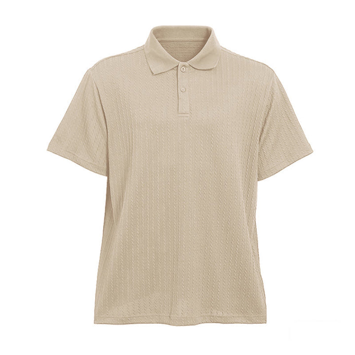 Men's Breathable Textured Knit Relaxed Fit Casual Polo Shirt - image 19