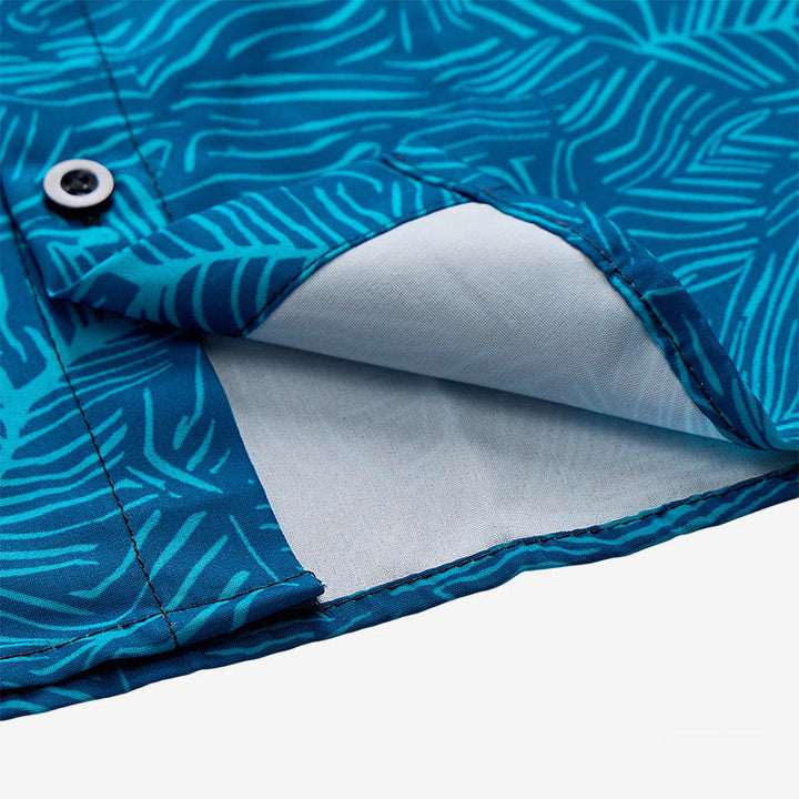 Men's Summer Holiday Teal Abstract Print Short Sleeve Shirt - image 7