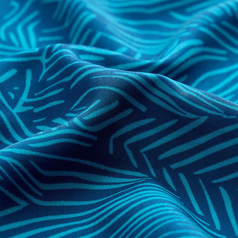Men's Summer Holiday Teal Abstract Print Short Sleeve Shirt - image 6