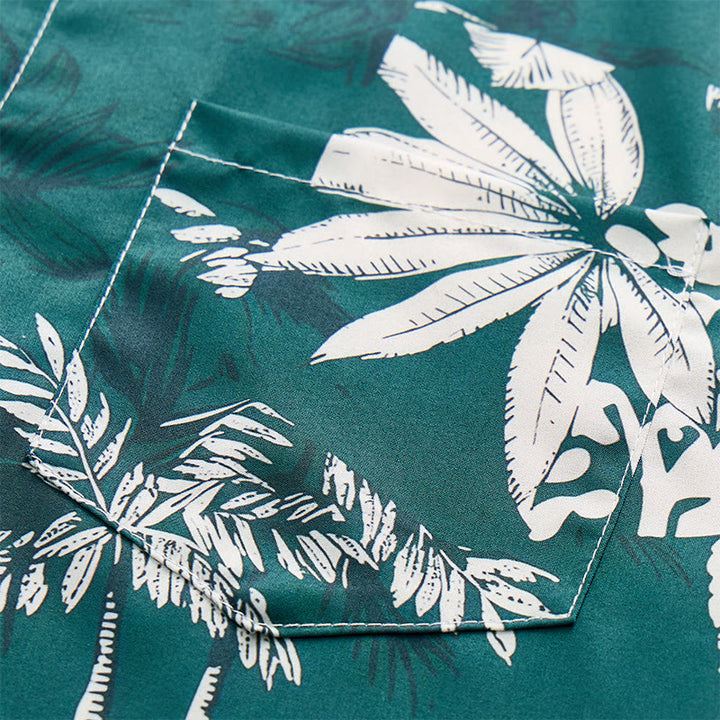 Men's Holiday Hawaiian Floral Print Short Sleeve Button Up Shirt - image 6