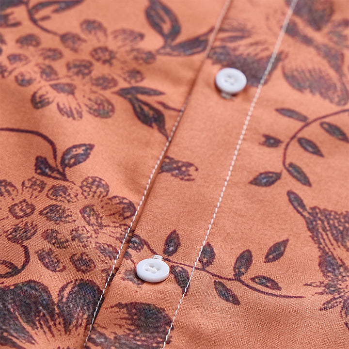 Men's Holiday Floral Print Short Sleeve Casual Shirt - image 10