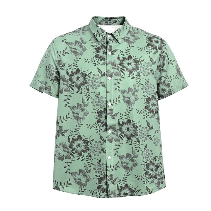 Men's Holiday Floral Print Short Sleeve Casual Shirt - image 17