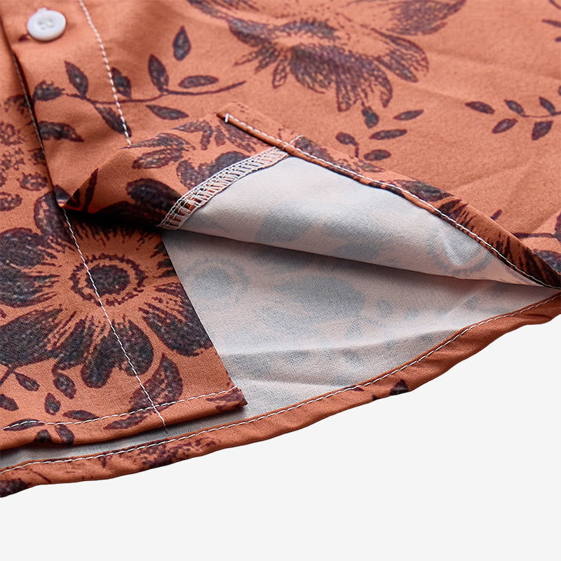 Men's Holiday Floral Print Short Sleeve Casual Shirt - image 12