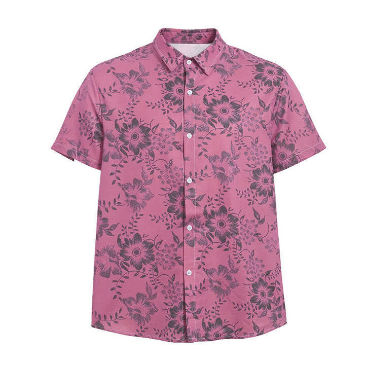 Men's Holiday Floral Print Short Sleeve Casual Shirt - image 15