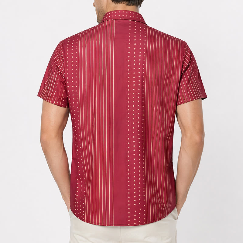 Ethnic Inspired Striped & Polka Dot Short Sleeves Shirt - image 3