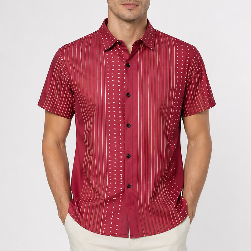Ethnic Inspired Striped & Polka Dot Short Sleeves Shirt - image 1
