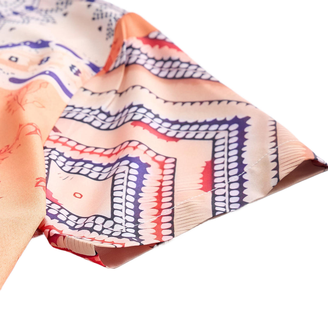Earth-Tone Floral & Geometric Print Summer Shirt - image 7