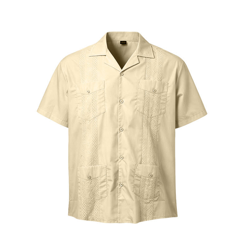 Modern Cuban-Inspired Embroidered Casual Shirt - image 19