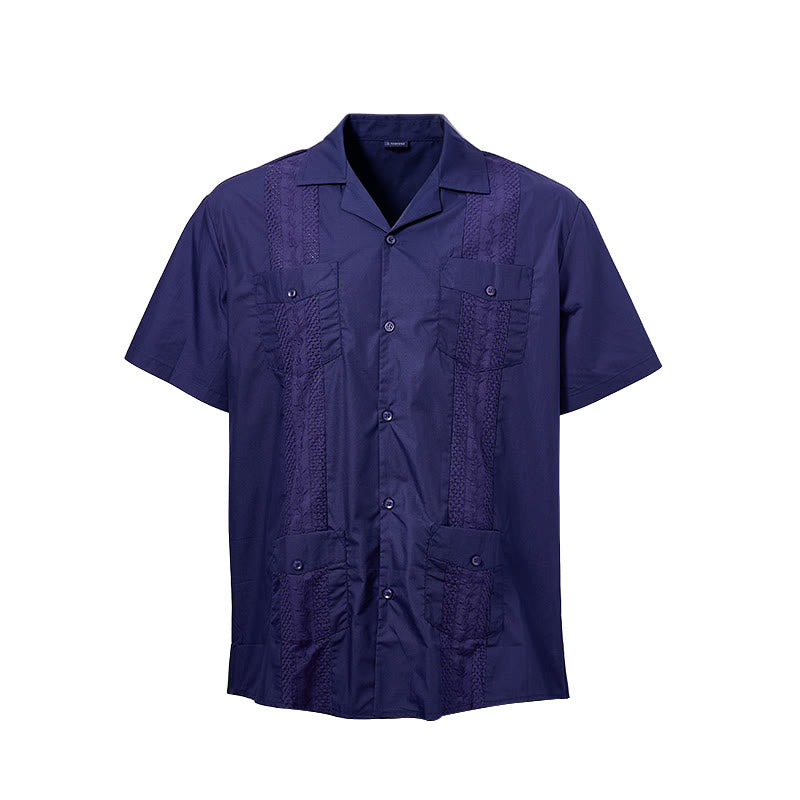 Modern Cuban-Inspired Embroidered Casual Shirt - image 22