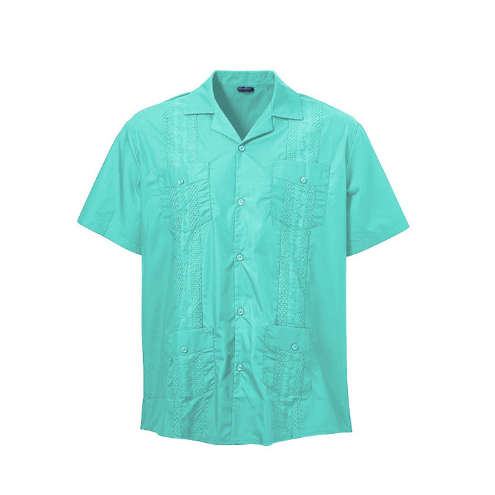 Modern Cuban-Inspired Embroidered Casual Shirt - image 17