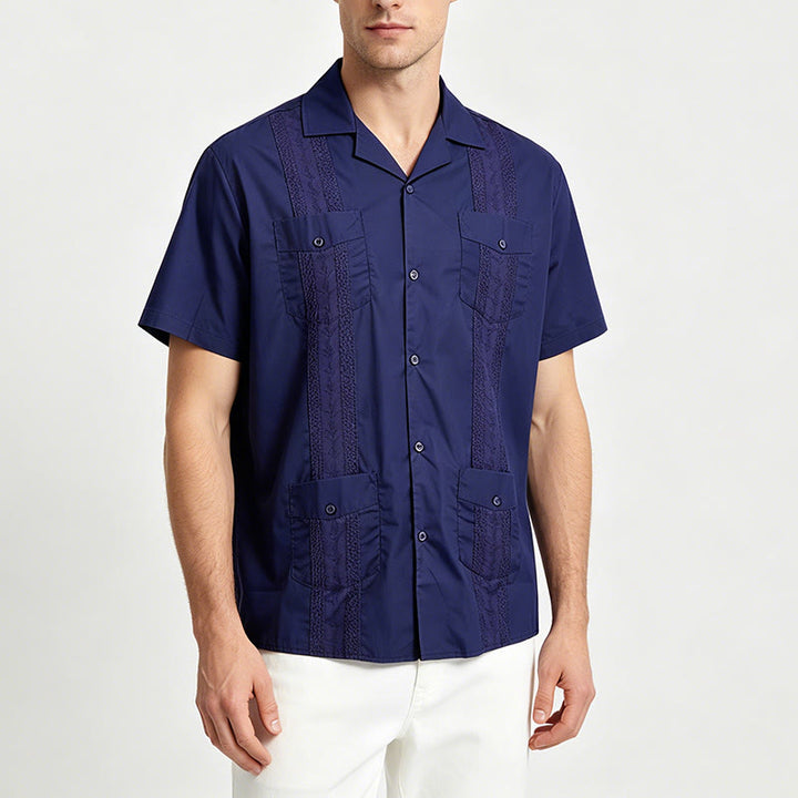 Modern Cuban-Inspired Embroidered Casual Shirt - image 8