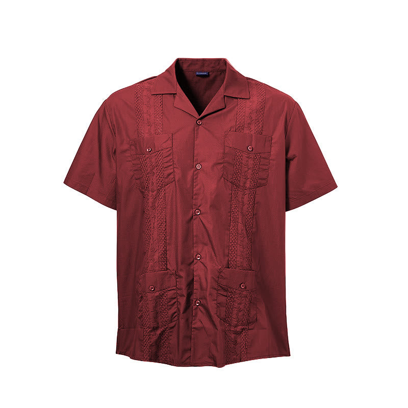 Modern Cuban-Inspired Embroidered Casual Shirt - image 20