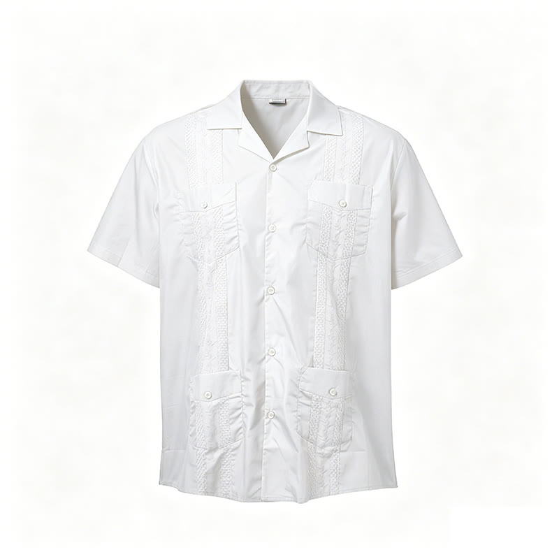 Modern Cuban-Inspired Embroidered Casual Shirt - image 15