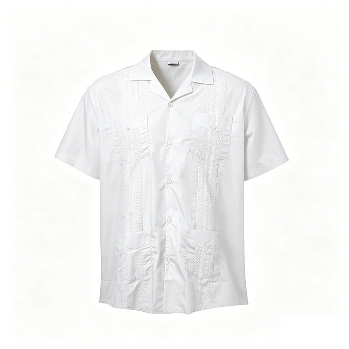 Modern Cuban-Inspired Embroidered Casual Shirt - image 15