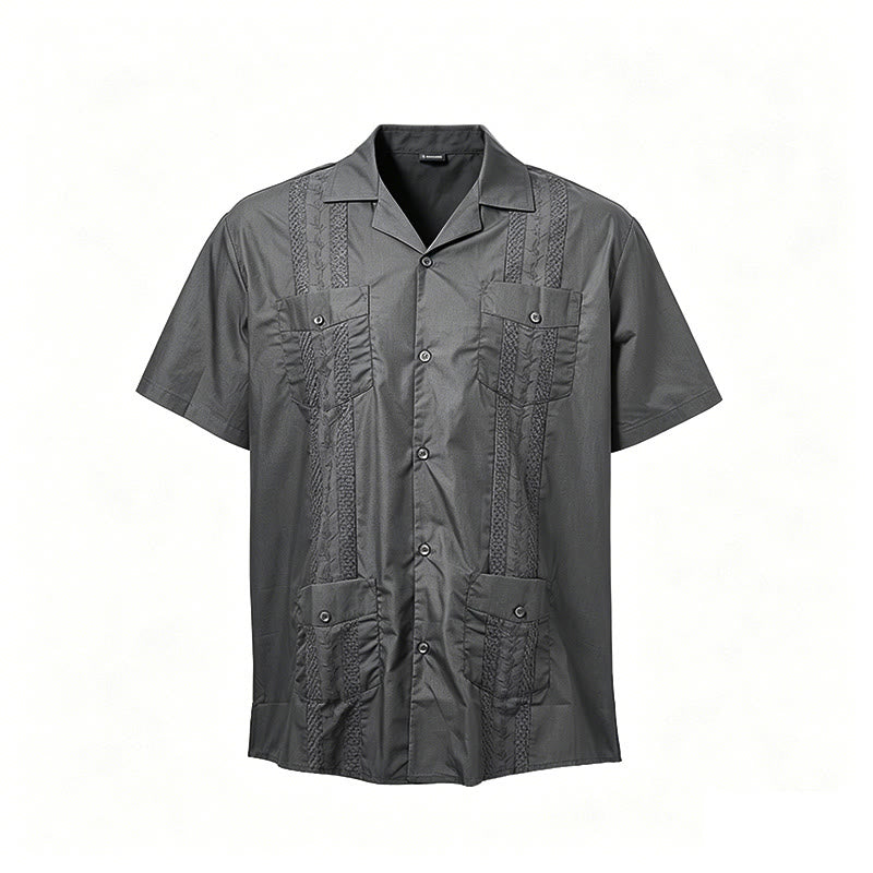 Modern Cuban-Inspired Embroidered Casual Shirt - image 18