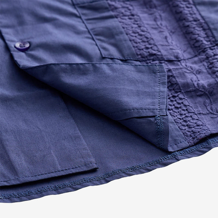 Modern Cuban-Inspired Embroidered Casual Shirt - image 13