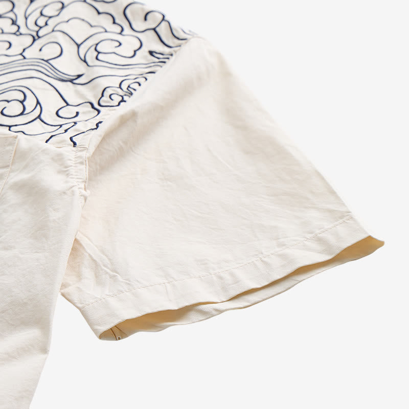 Streetwear Cloud Embroidery Short-Sleeve Shirt - image 14