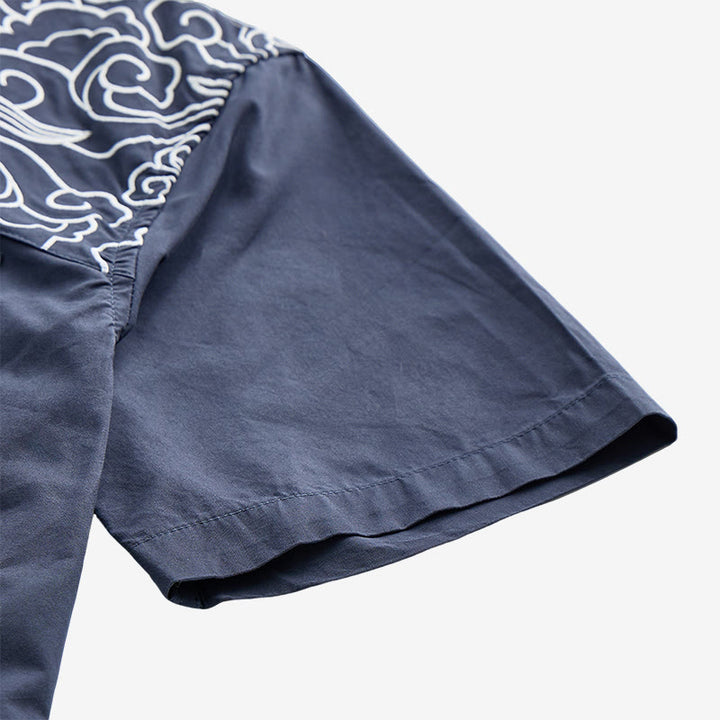 Streetwear Cloud Embroidery Short-Sleeve Shirt - image 9