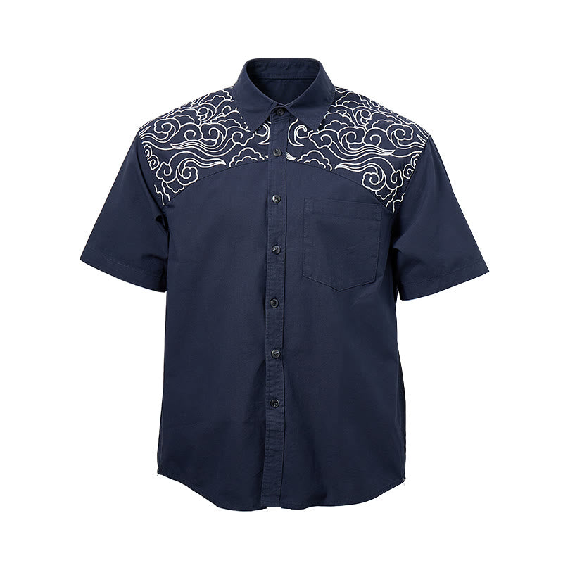Streetwear Cloud Embroidery Short-Sleeve Shirt - image 15