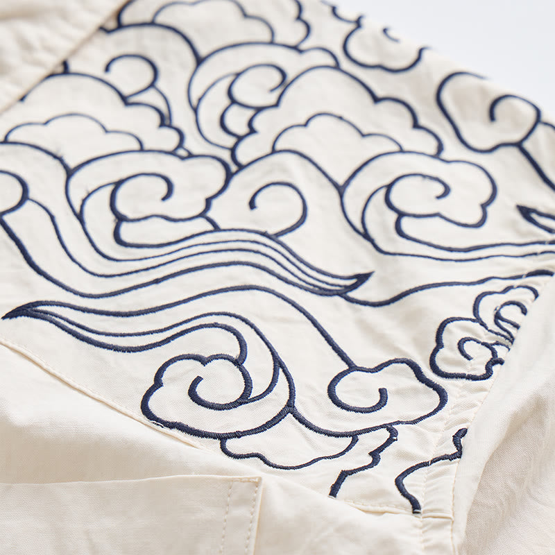 Streetwear Cloud Embroidery Short-Sleeve Shirt - image 11