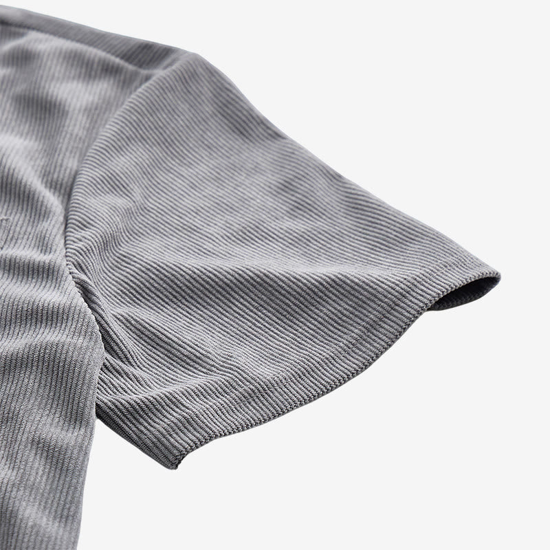 Men's Retro Workwear Corduroy Shirt With Leather Label Pocket  - image 12