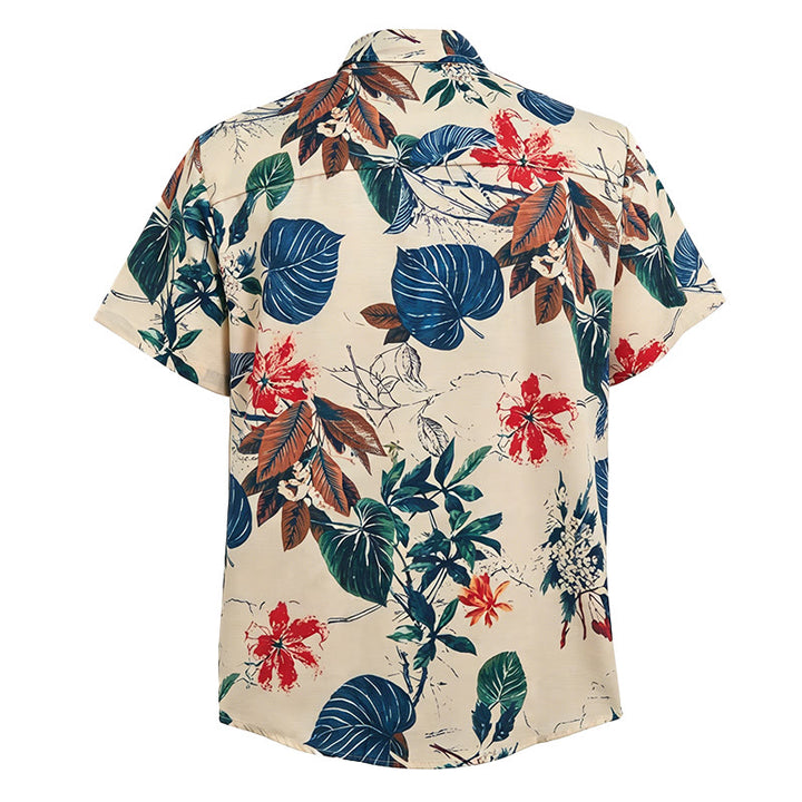 Men's Cream Tropical Nature Botanical Print Shirt - image 5